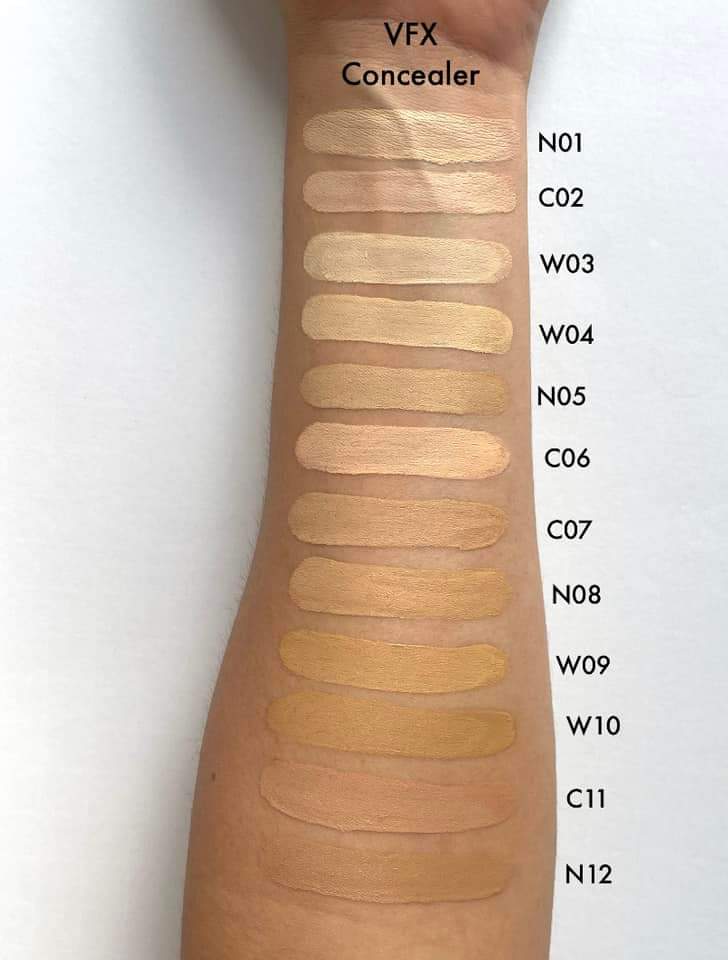Vegan VFX Pro liquid concealer shades